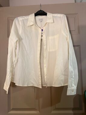 Wonderly Men's Cream Button-Down Shirt with Chest Pocket